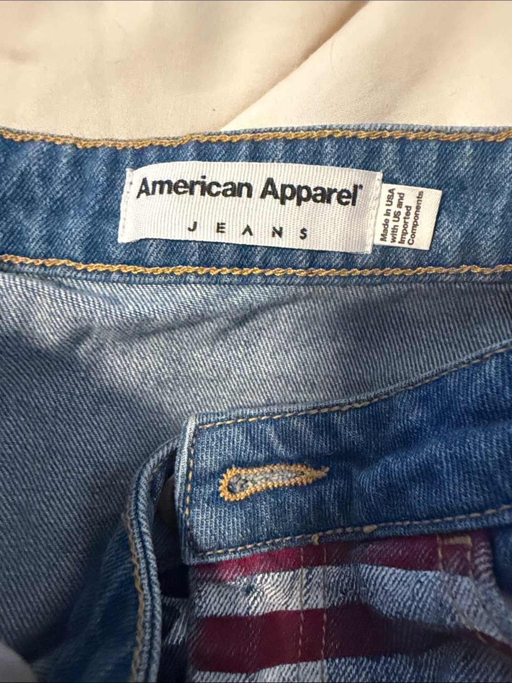 American Apparel Red, White & Blue Flag Denim Mini Skirt - Picture 2 of 3